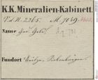 Etiketten zu Gold (NHMW-MIN-Aq731)